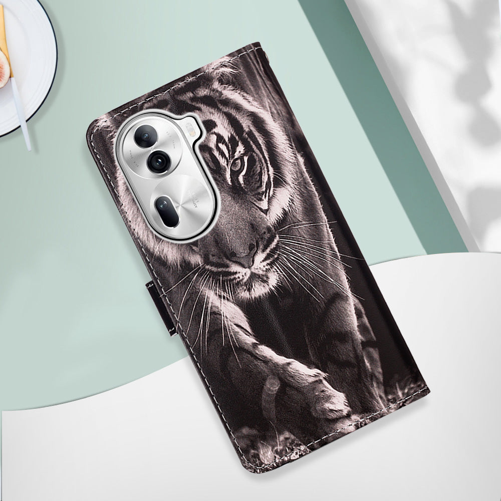 YB Pattern Printing Leather Series-4 for Oppo Reno11 Pro 5G (Global) Case Phone Wallet Cover YB Pattern Printing Leather Series-4 for Oppo Reno11 Pro 5G (Global) Case Phone Wallet Cover